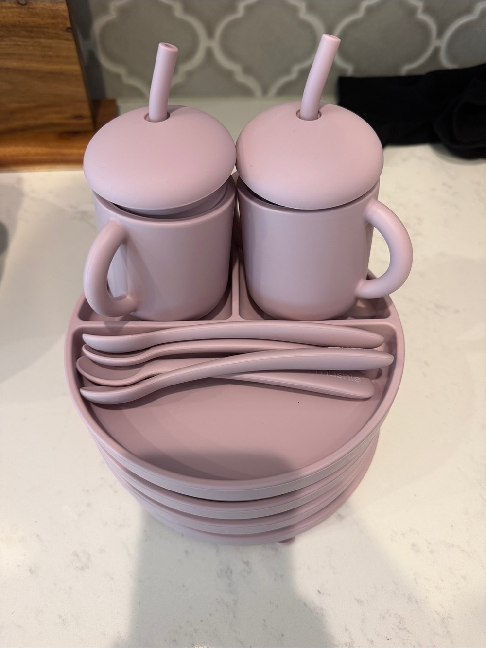 Mushie Silicone Feeding set